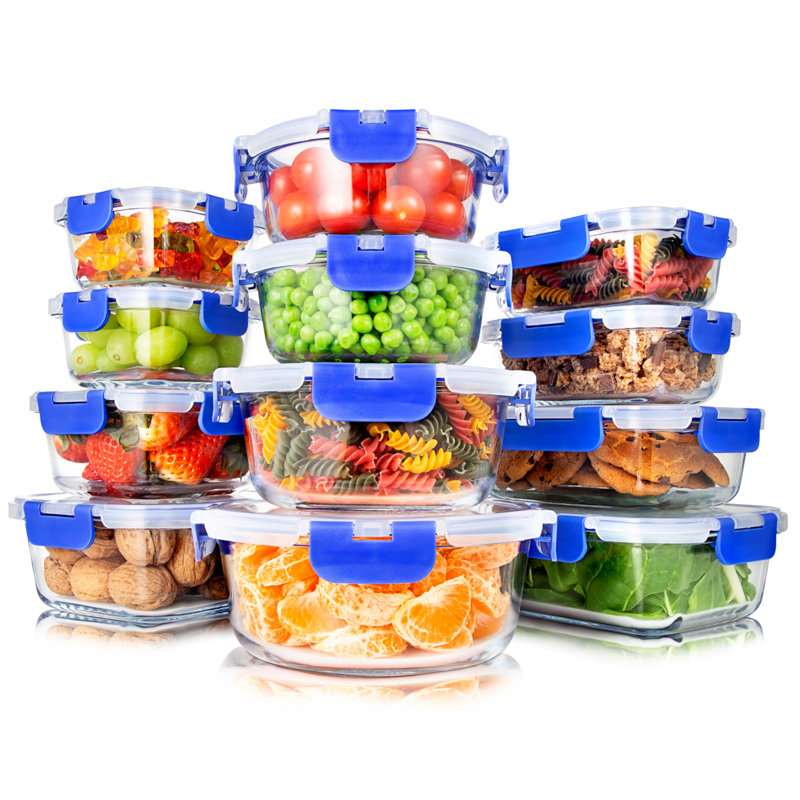 SereneLife 24 Piece Non-Stick Glass Bakeware Set