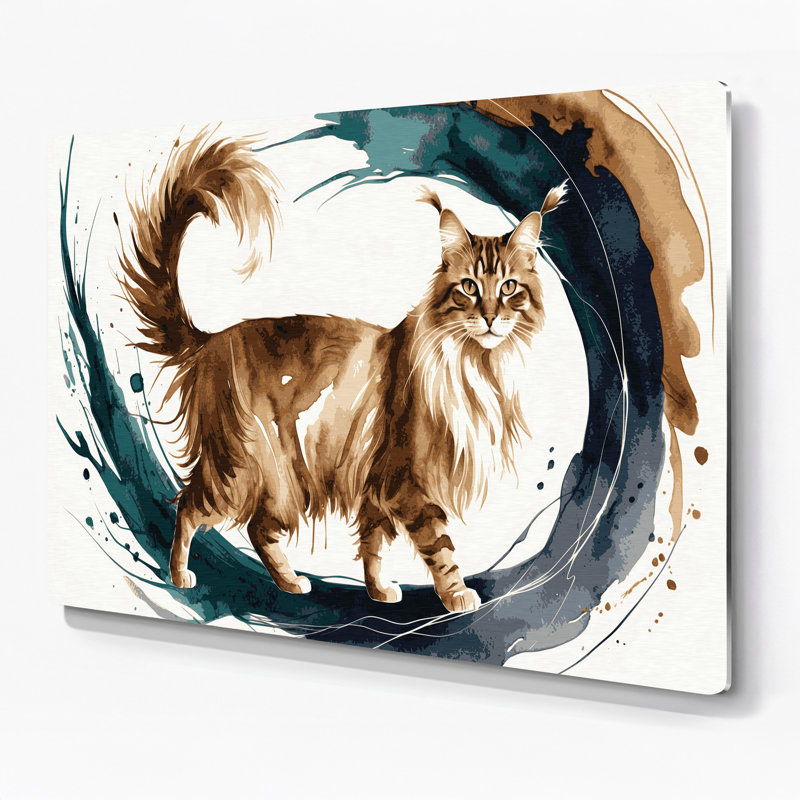 Chats Somali, art mural en métal blanc, H 132 po x l 168 po x P 0,05 po