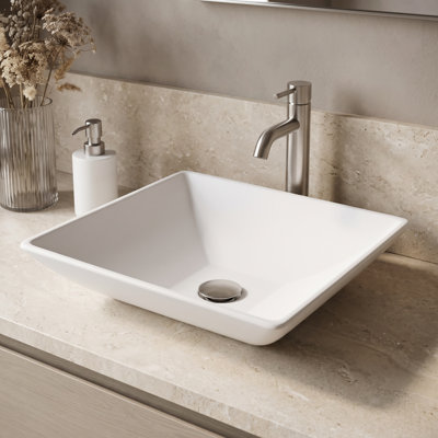 Lavabo de salle de bain carré Hibiscus