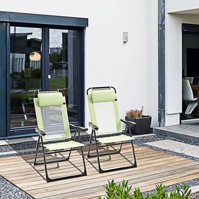 Ensemble de 2 chaises de patio pliantes pour l'extérieur