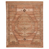 Jaipur Living Ziba JIN01 Handknotted Medallion Blush and Beige Runner Rug (3'x10')