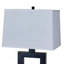 Lampe de table haute 22 po en métal avec design carré, abat-jour blanc