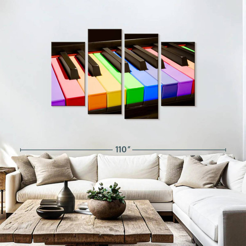Abarca Rainbow Piano Keys, H 48 po x l 75 po