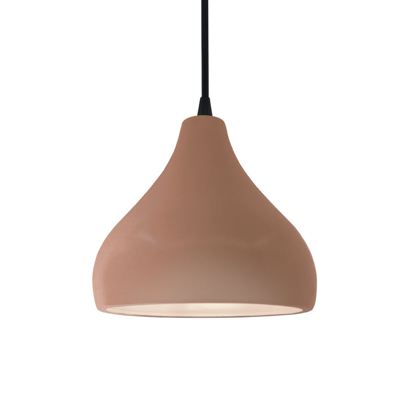 Luminaire suspendu à 1 lumière Meydan, DEL (intégrée), H 7,25 po x l 8 po x P 8 po, Adobe / noir nickel
