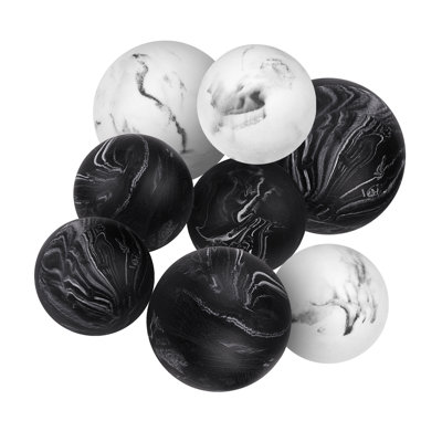 Creative Scents Black & White Small Marble Look Decorative Balls for Bowls