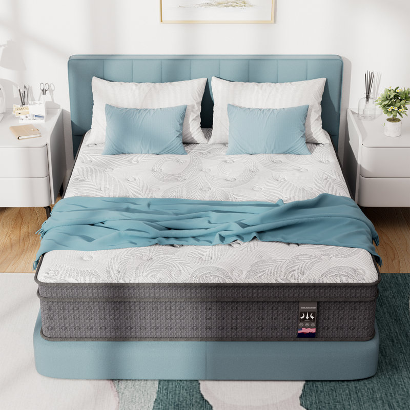 Michelena 14" Full Size Mattress, Boxed Medium Firm Hybrid Mattress, Ergonomic Design & Pressure Relief, Zero Noise