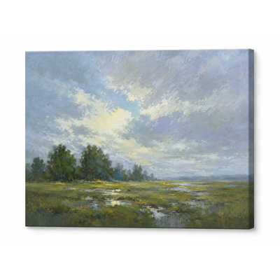 Blue Green Sunlit Marsh Landscape Wrapped Irmelie