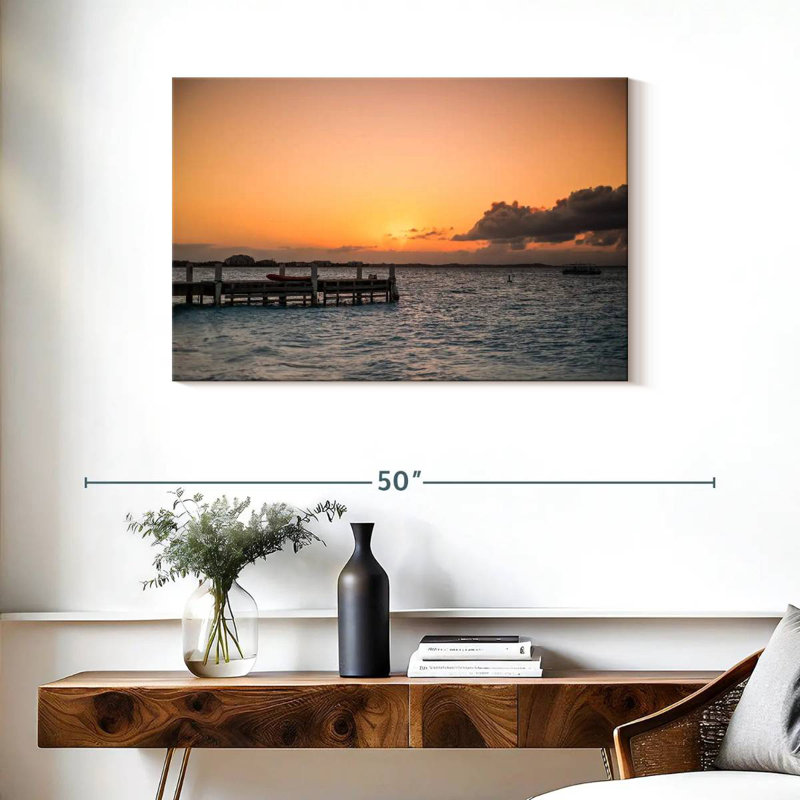 Sunset over wooden dock Aletra