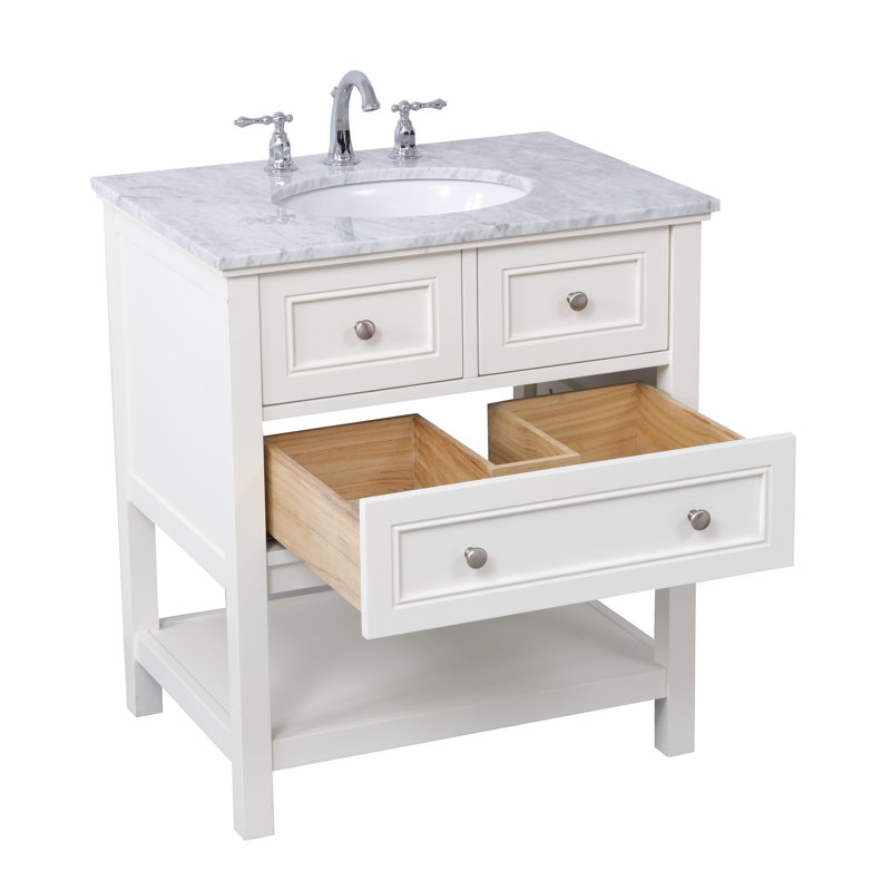 Ensemble de meuble-lavabo simple 30 po Bonsai, blanc