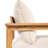 Outdoor Acacia Wood Left Armrest Sofa, Light Teak Finish With Beige Cushion-1375859078