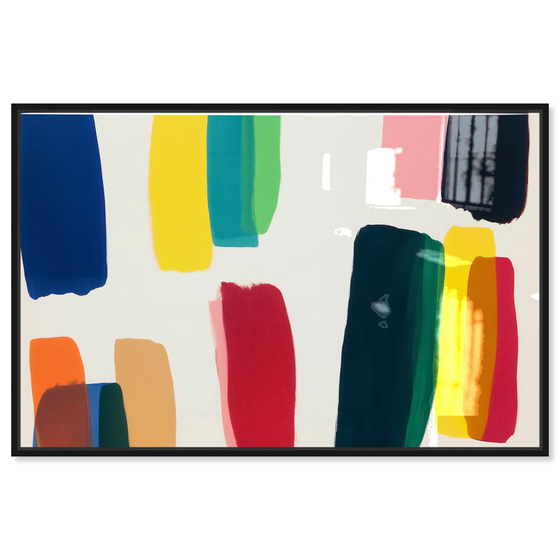Oliver Gal CaliSunset III Abstract - Hand-Applied Glass Coat Framed Canvas Art, Black, 24" H x 16" W