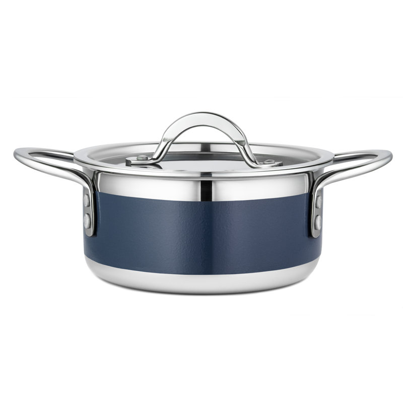 Bon Chef Stainless Steel Soup Pot, 0.69 qt., Cobalt Blue