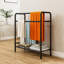 3 Tier Black Freestanding Towel Rack, Stainless Steel Bathroom Towel Holder With Mesh Shelf, Space-saving Design-75696525