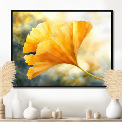 Jabre Golden Ginkgo Leaf I - feuilles, art mural