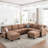 Amold 122.8'' U Shaped Couch, Large Sectional Couch 6-seater Living Room Sofa, Modular Cloud Couch With Storage Ottoman & USB-204848007