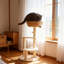 Tour pour arbre à chat 35,5 po tissée à la main avec paniers confortables, poteaux à griffer et perchoirs moelleux - maisonnette pour chat à plusieurs niveaux pour petits espaces