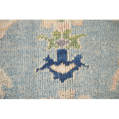 Handmade Blue Oushak Turkish Area Rug 9
