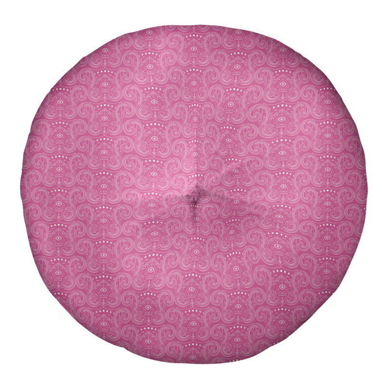 Coussin de sol Katelyn Elizabeth, 30 po x 30 po, Rose / blanc