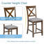 Ensemble de table de salle à manger, ensemble de table carrée en bois, ensemble de table de cuisine à hauteur de comptoir avec table carrée et chaises rembourrées-1467833711