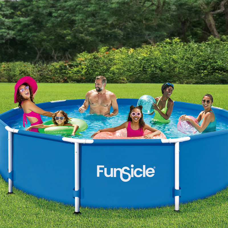 Plastic Round Frame Set Pool H x W x L , with Pump Included, 12ft x 30in