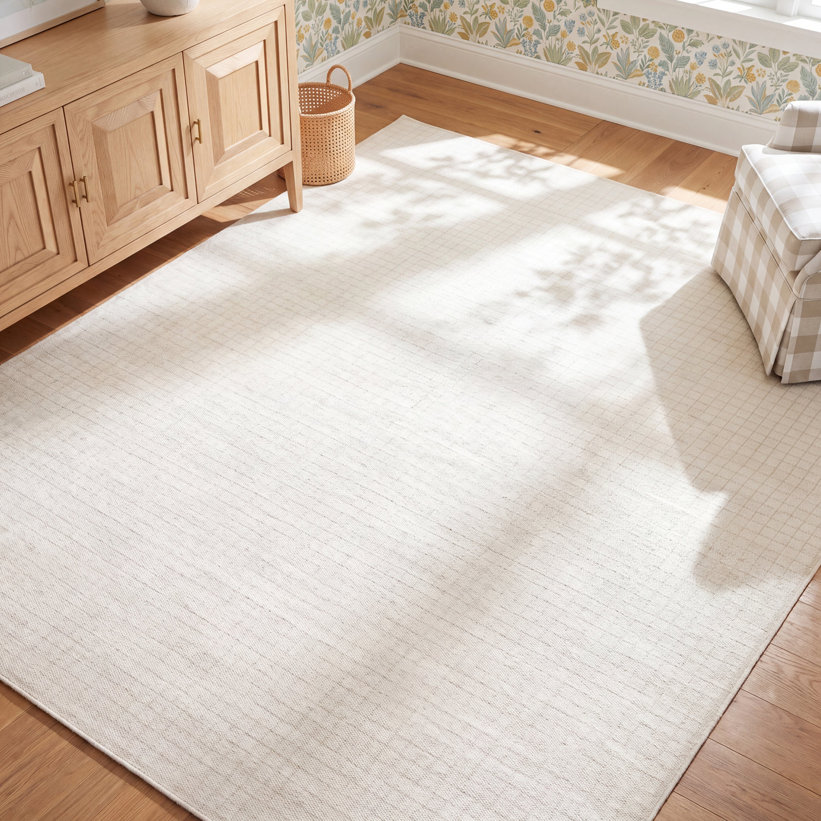 Alcone Ivory Hand-Loomed Geometric Rug, Rectangle 9'6" x 13'6"