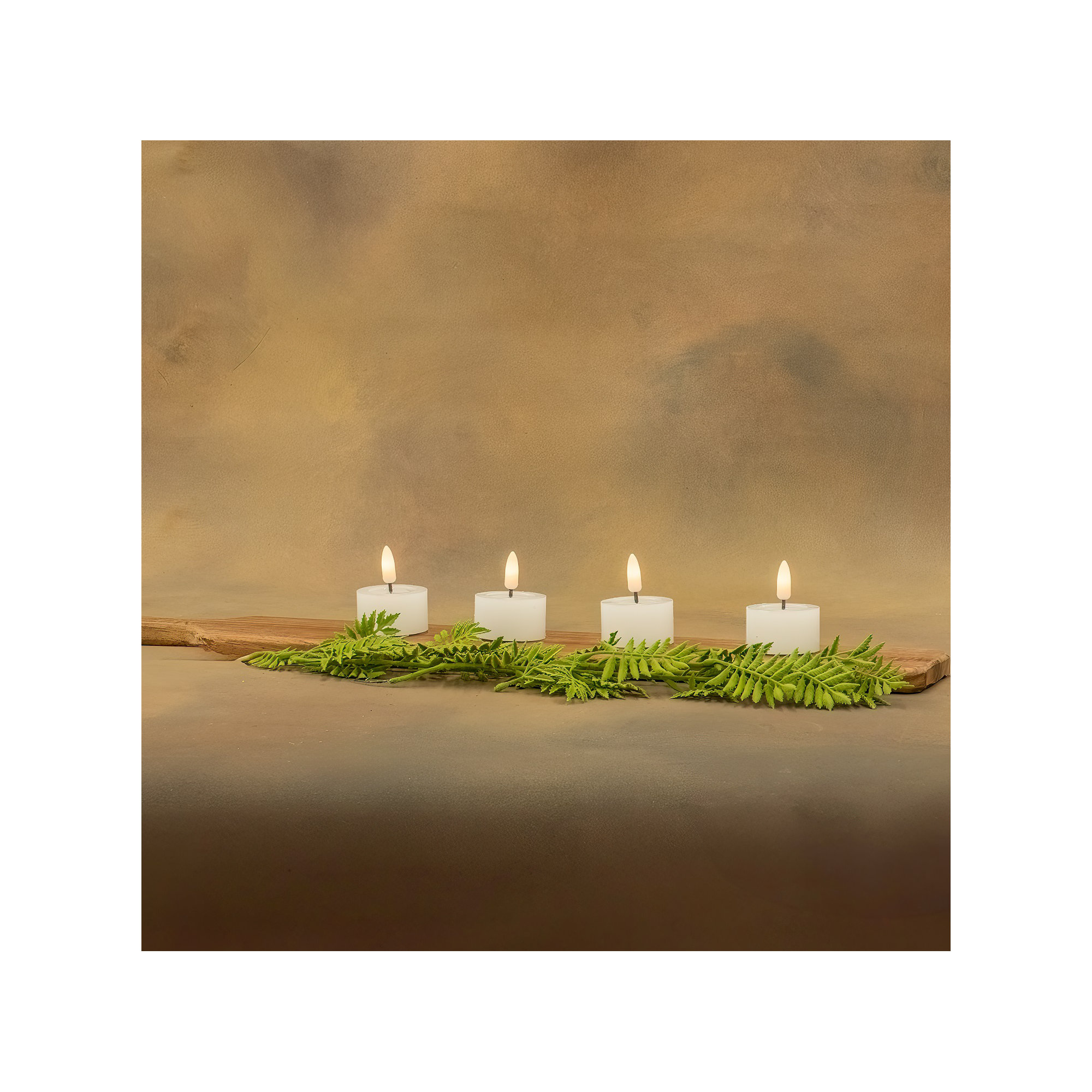 Set Of 4 White Flameless Tealight Candles