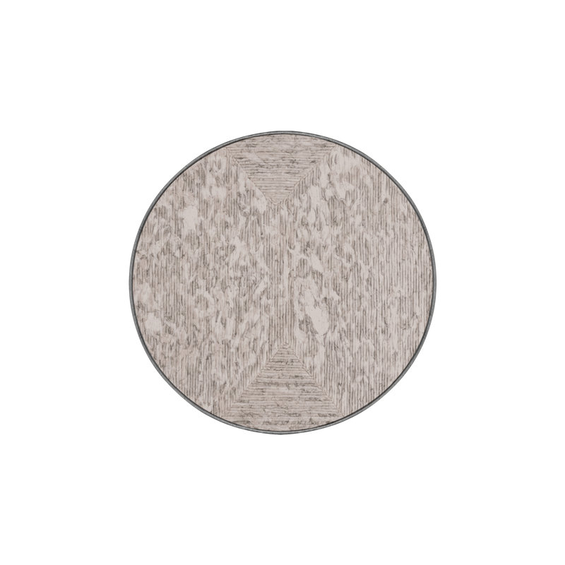 Tapis gris lavable à la machine, Rond 7 pi