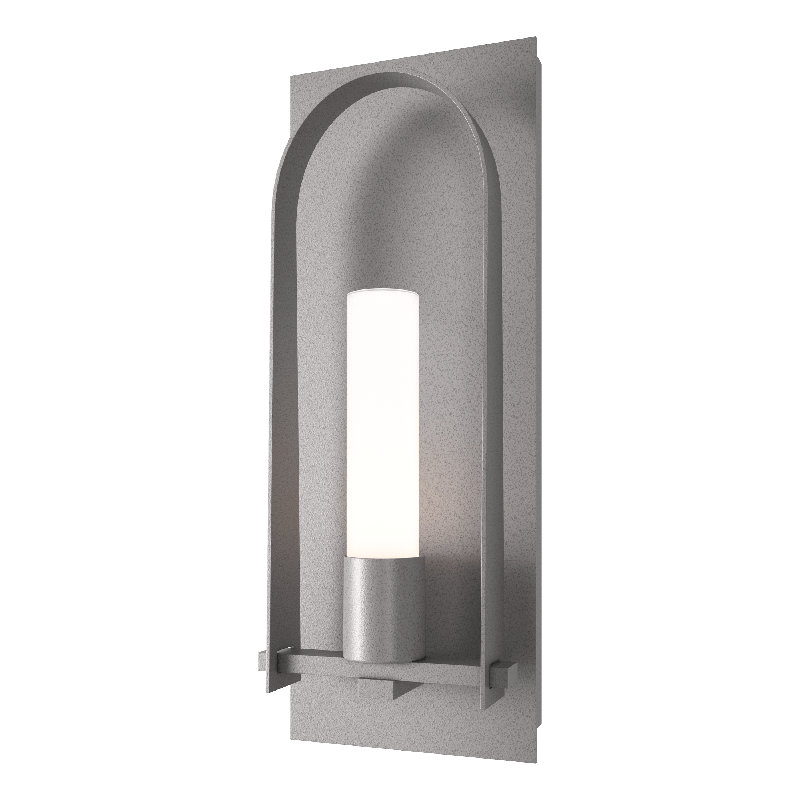 Triomphe Aluminum Wall Light, Opal, 24" H x 9.5" W x 4.6" D, Coastal Burnished Steel
