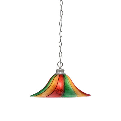 Luminaire suspendu en chaîne illustré d'un verre de Mardi gras 16 po