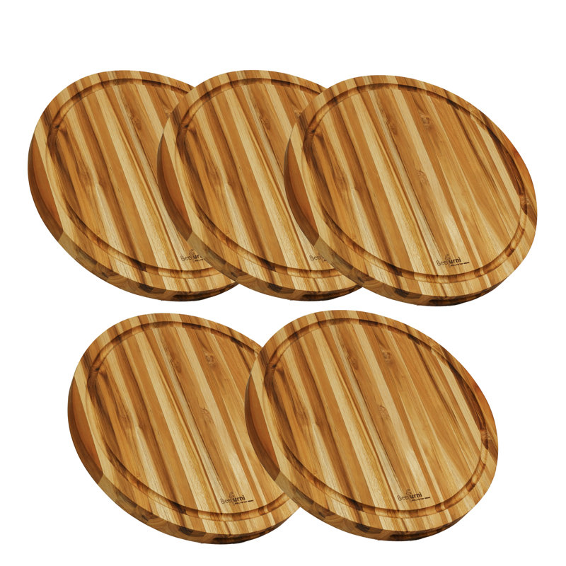 Planche à découper ronde en bois de teck