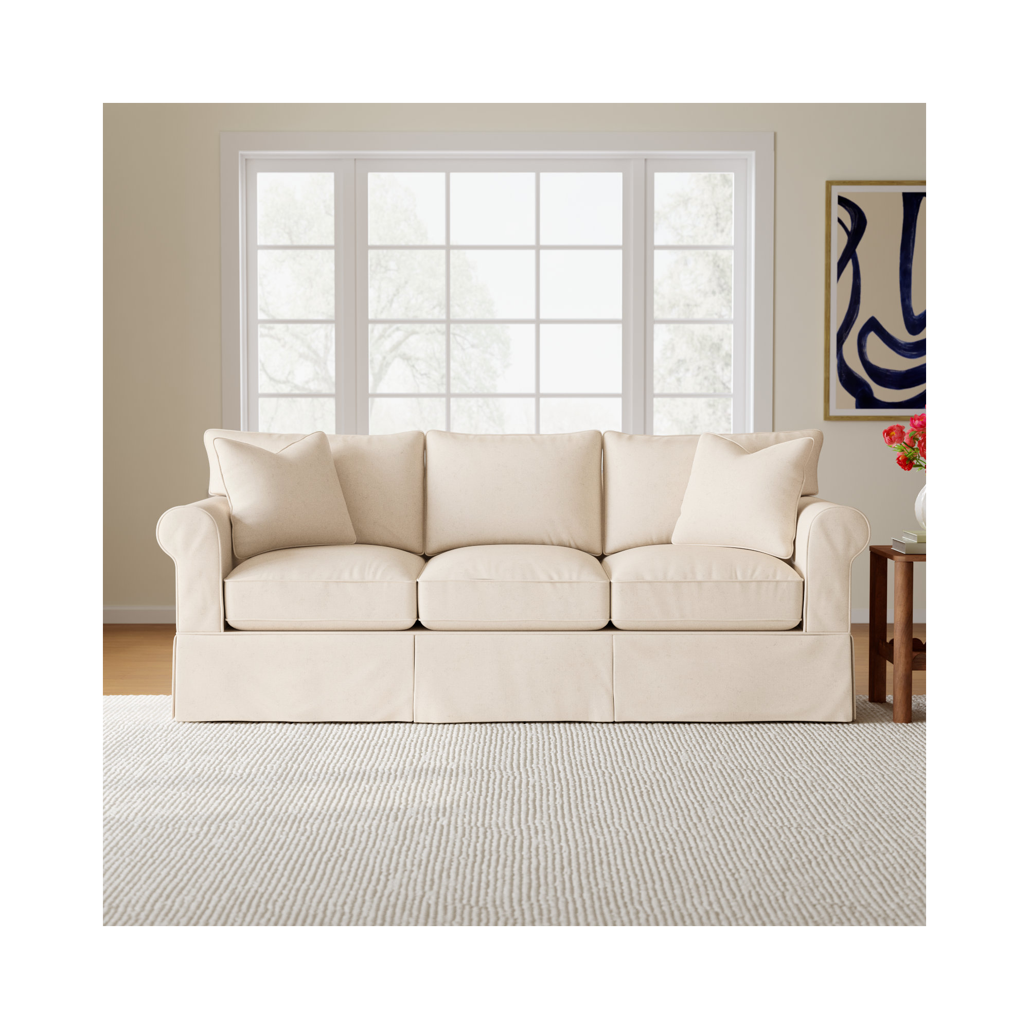 Amari 89'' Upholstered Sofa, Bayou Natural