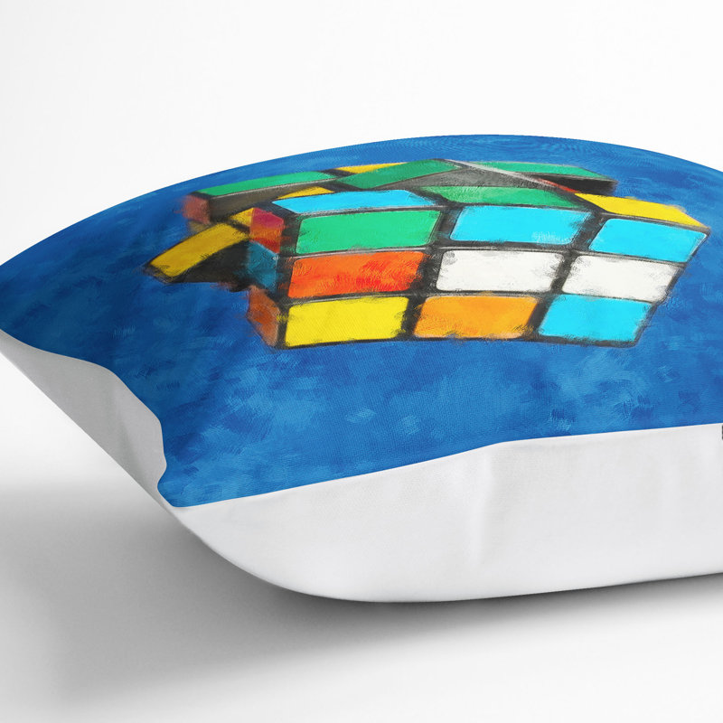 Square Throw Cushion, White, 55cm H x 55cm W x 20cm D