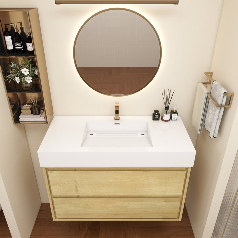 Base de meuble-lavabo Victoria seulement, Chêne clair