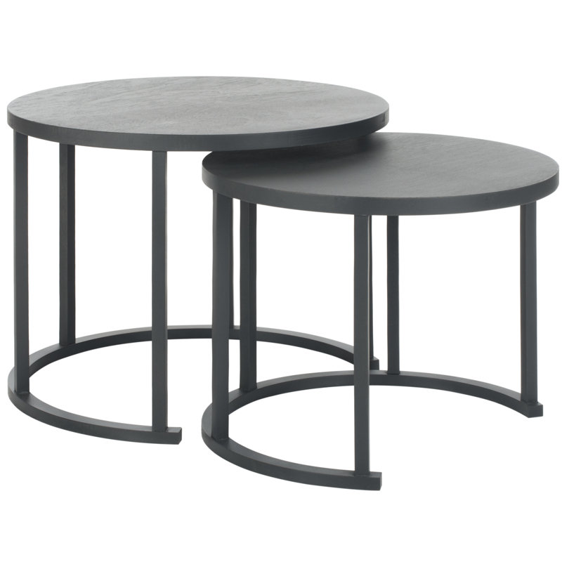 Chindler 2 Pièces Tables Gigognes, Gris anthracite