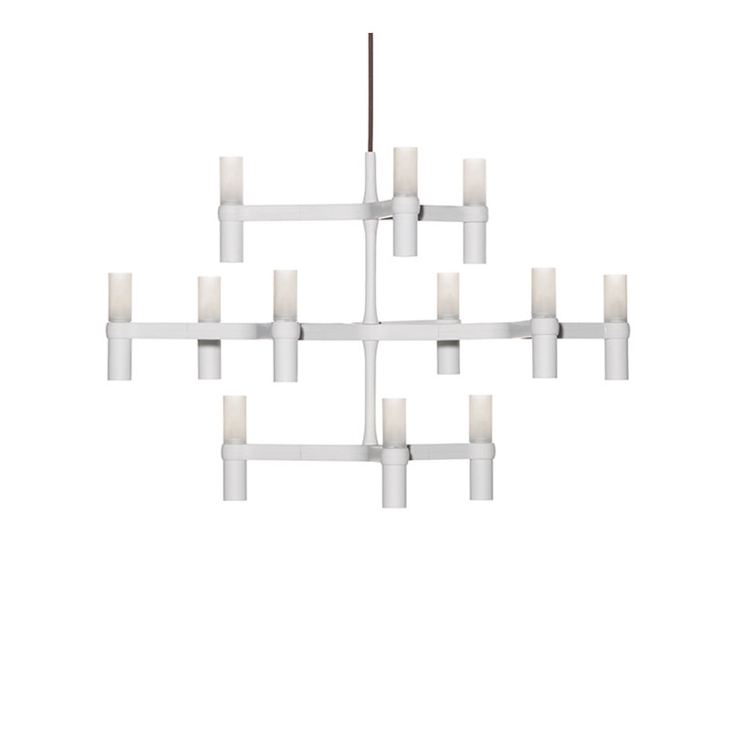 Crown Minor 12-Light Candle-Style Chandelier, White, Yes