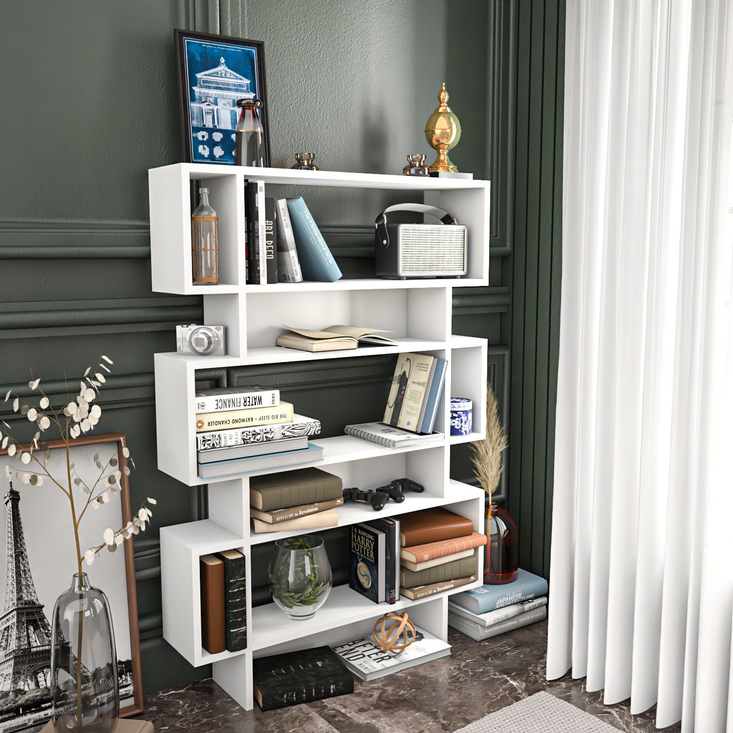 Tall bookcase 90cm deals wide