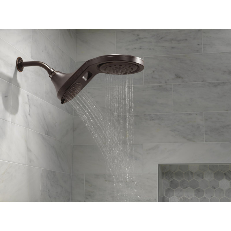 HydroRain Multi Function Adjustable Dual Shower Head, Venetian Bronze