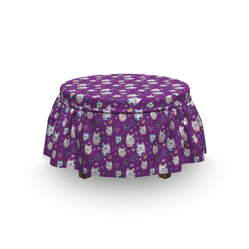 Ensemble de housse pour repose-pieds 2 pièces, Mauve sans motif