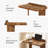 Solid Wood C-Shaped End Table, Couch Side Table with Book Holder, Bedside Table for Bedroom, Living Room, Brown