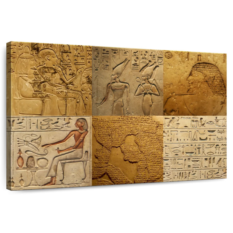 Collage de hiéroglyphes égyptiens Keiri, H 34 po x l 51 po