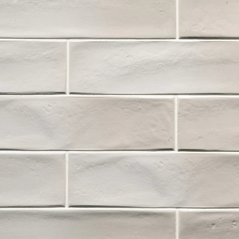Laguna 3" x 12" Zellige Italian Subway Tile, Cotton White