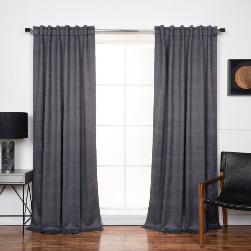 Jaecion Room Darkening Curtain Panel Pair, Dark Gray