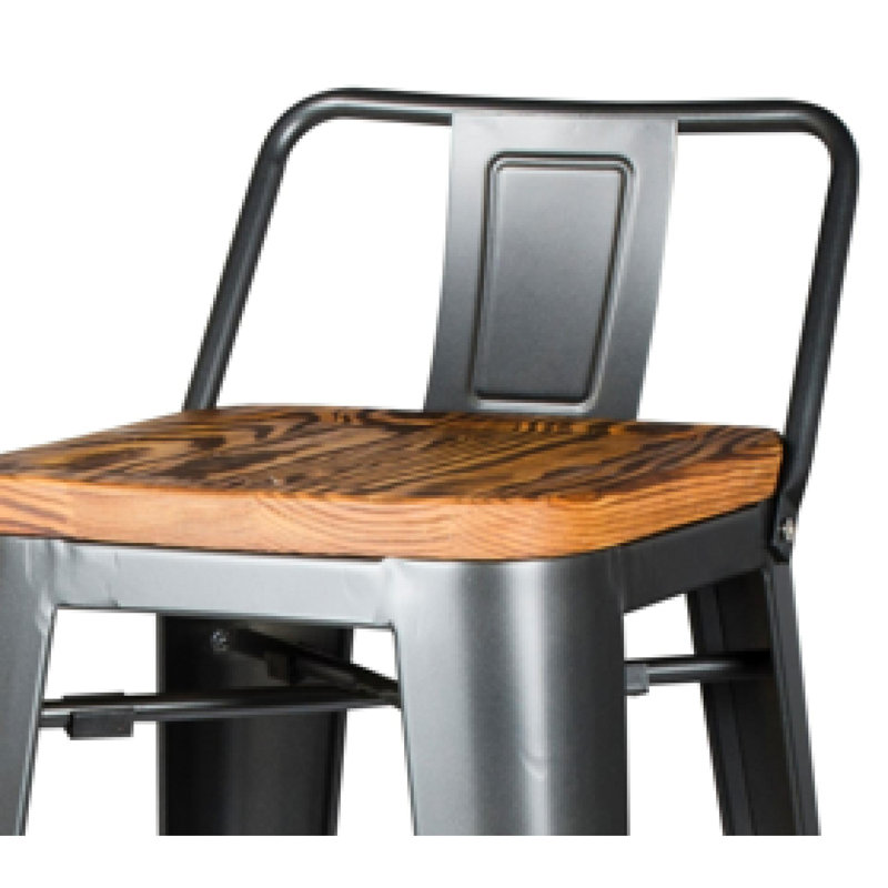 Nesbit Counter Stool with Metal Frame, Gunmetal, Counter Stool (26" Seat Height)