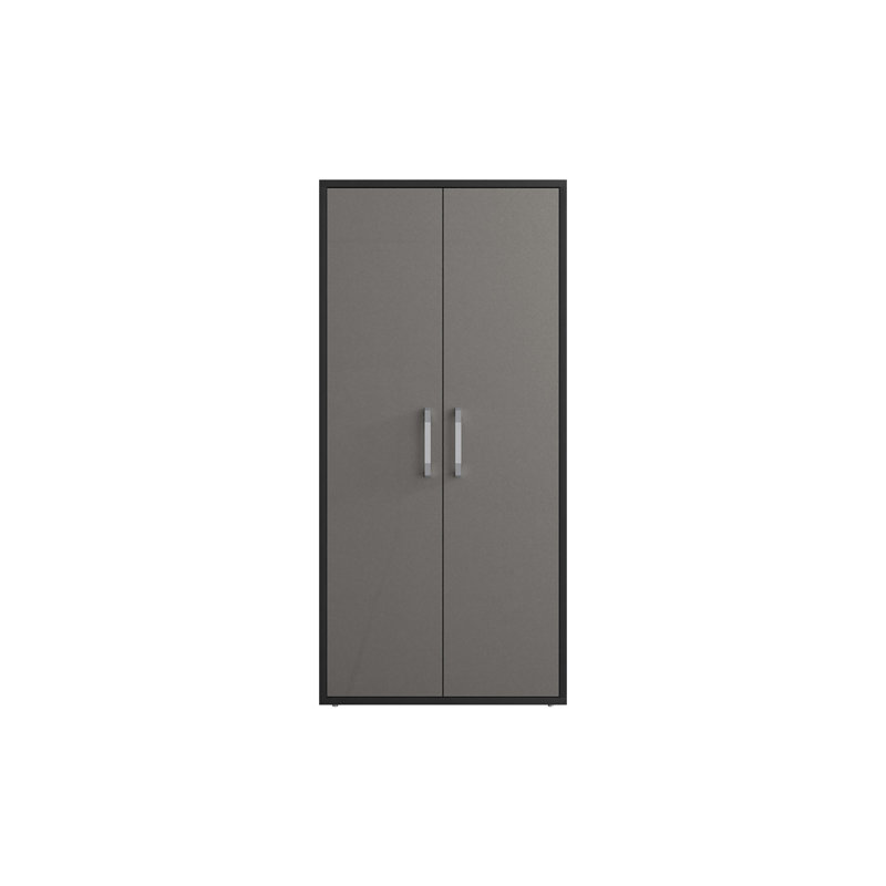 Aseem 3 Piece Single Storage Cabinet ( 73.43'' H x 106.29'' W x 17.72'' D), Black/Gray
