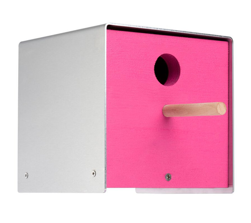 Nesting Box Mounted Birdhouse, Pink