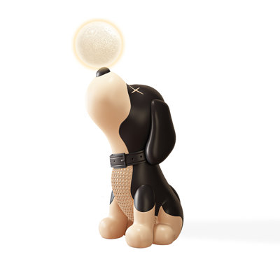 Medieval-Style Puppy Lunar Lamp Resin Decoration Item