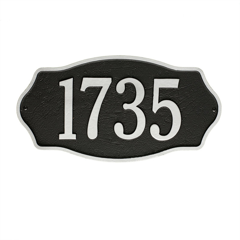 Plaque d'adresse murale sur 1 ligne Hampshire, Noir/argenté, Oui