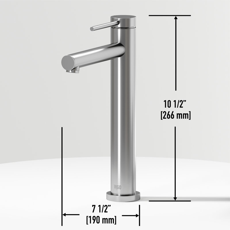 Jewel 11 in. Vessel Bathroom Sink Faucet, Brushed Nickel