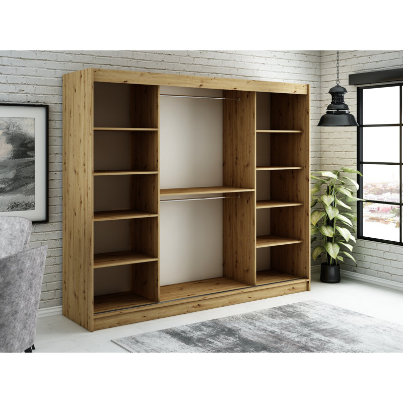 Lucasville Manufactured Wood Wardrobe, 200 H x  250 W x 62 D cm 