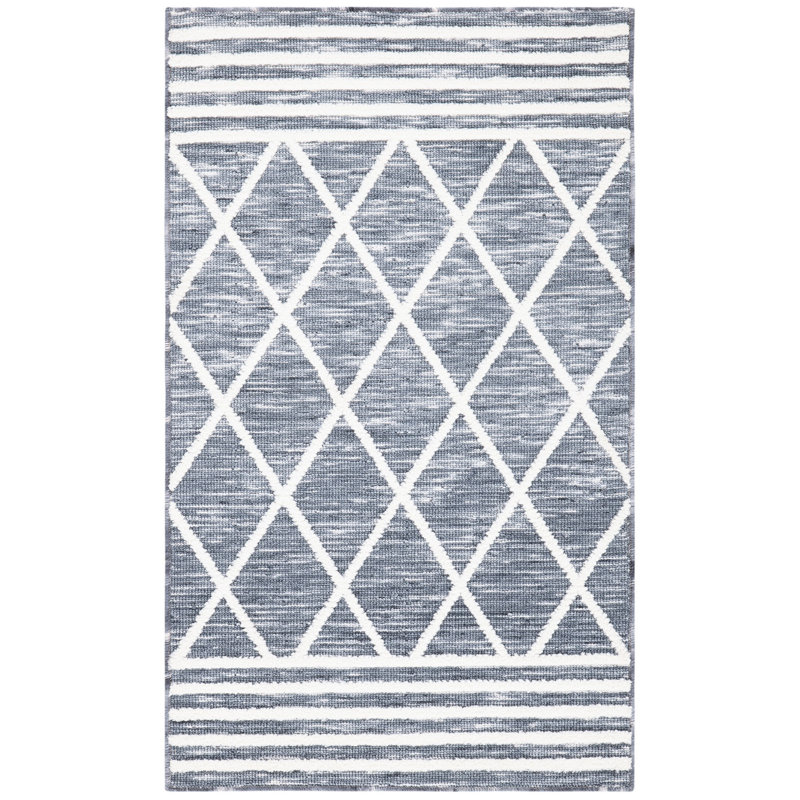 Tapis gris / ivoire Amaja, Rectangle 4 pi x 6 pi